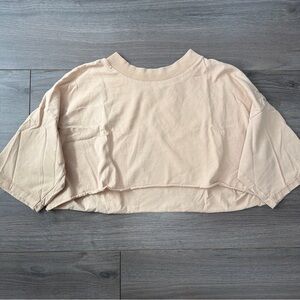 Vintage Super Cropped Boxy Women’s Top in Light Beige